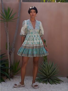 Mo Maya Honeydew Mini Dress